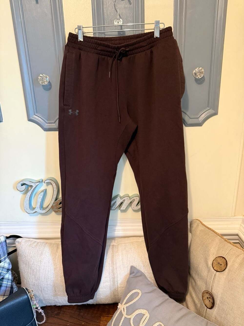 Under Armour Brown Drawstring Jogger Sweatpants Medium